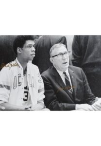 Autographed Photos of Bill Walton and Kareem Abdul-Jabbar with John Wooden & Autographed Photo of Lew Alcindor