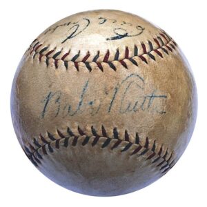 Babe Ruth & Earle Combs Autographed Baseball