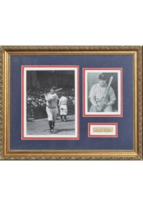 Babe Ruth Framed Autographed Cut and Photos