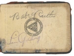 Babe Ruth & Lou Gehrig Dual-Signed Leather Booklet Page