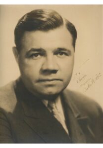 Babe Ruth Signed & Inscribed Large Format Sepia Toned Photo