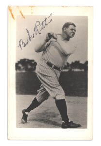 Babe Ruth Signed Real-Photo B&W Postcard