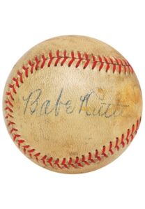 Babe Ruth, Tris Speaker & Al Schacht Signed Baseball