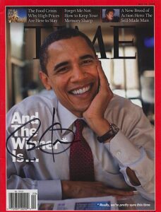 Barack Obama Autographed Time Magazine with Inauguration Programs