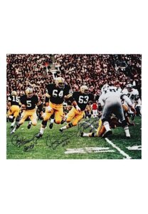 Bart Starr, Jerry Kremer, Paul Hornung & Fuzzy Thurston Green Bay Packers Multi-Signed Large Format “The Sweep” Color Photo