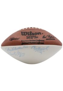 Bart Starr, Ray Nitschke & Paul Hornung Green Bay Packers Multi-Signed White Panel Football