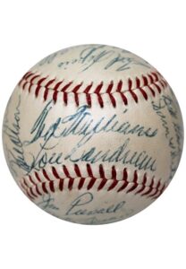 Beautiful 1954 Boston Red Sox Team-Signed Official American League Baseball With Harry Agganis