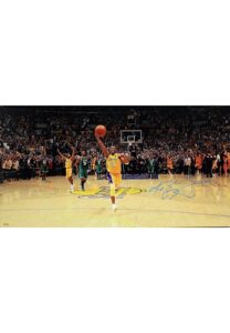 Beautiful Kobe Bryant Los Angeles Lakers Autographed Oversized LE Canvas Giclée Celebrating Last Championship