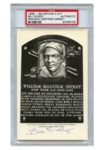 Bill Dickey Signed HOF B&W Plaque Postcard