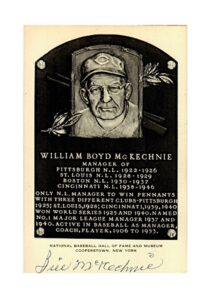 Bill McKechnie Autographed Vintage Artuve Hall Of Fame Plaque Postcard