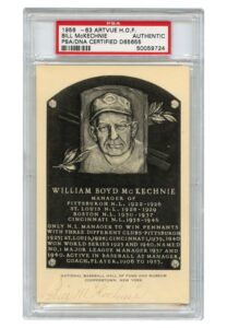 Bill McKechnie Signed HOF B&W Plaque Postcard