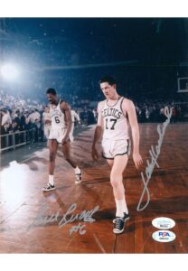 Bill Russell & John Havlicek Dual Signed 8×10 Color Photo