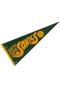 Bill Russell Signed Seattle SuperSonics Pennant