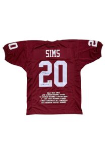 Billy Sims Oklahoma Sooners Signed & Inscribed “78 Heisman” Stat Jersey