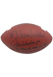 Bo Schembechler & Jim Harbaugh Michigan Wolverines Dual-Signed Rawlings Football