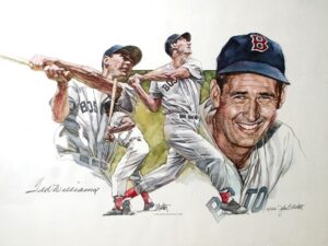 Bob Cousy & Ted Williams Autographed Limited Edition John Martin Lithographs