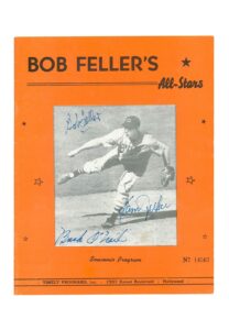 Bob Feller, Buck O’Neil & Sam Jethroe Multi-Signed “Bob Feller’s All-Stars” Souvenir Reproduction Program