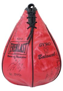 Boxing Legends Multi-Signed Speed Bag Featuring Frazier, Patterson, Ortiz & Many More