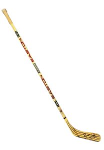 Brian Leetch NY Rangers Game-Used & Signed Gold Easton Stick