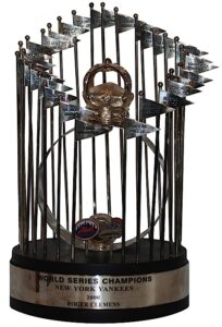 Brian McNamee’s 2000 Players Size World Series Trophy Given to him by Roger Clemens