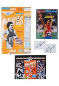 Bruce Jenner Autographed 1977 Wheaties Box, Photo and Cuts