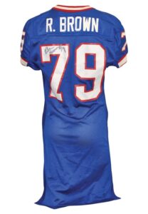 Buffalo Bills Game-Used & Autographed Home Jerseys — 10/7/2001 Ruben Brown & 1992 James Lofton