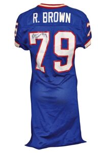 Buffalo Bills Game-Used & Autographed Home Jerseys — 10/7/2001 Ruben Brown & 1992 James Lofton