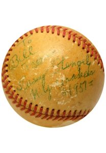 Casey Stengel Single-Signed & Inscribed World Series Baseball