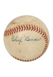 Charles Albert “Chief” Bender Single Signed Baseball