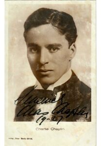 Charlie Chaplin Single-Signed & Inscribed Vintage 3.5×5.5 B&W Postcard