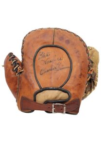 Charlie Grimm & Joe Garagiola Single-Signed Catchers Mitts