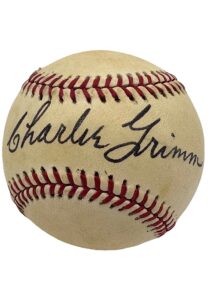 Charlie Grimm Single Signed OML Baseball