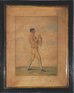 Circa 1820s Ned Turner Boxing Framed Hand-Colored Engraving