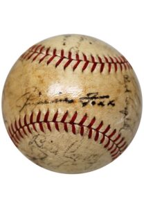 Circa 1940 Boston Red Sox Team-Signed Baseball W. Jimmie Foxx