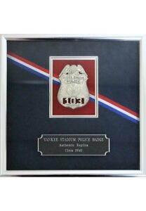 Circa 1940 New York Yankees “Yankee Stadium Police Badge” Framed Display