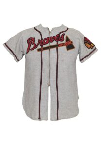 Circa 1950 Boston Braves Bat Boy Worn Road Flannel Uniform