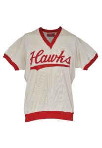 Circa 1959 Clyde Lovellette St. Louis Hawks Worn Durene Shooting Shirt