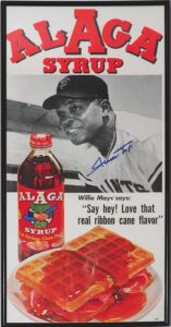 Circa 1960 Willie Mays Autographed and Framed Alaga Syrup Ad