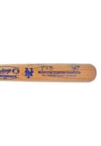 Circa 1960s New York Mets Giveaway Bat Signed by Harrelson, Staub, Darling & McCarver