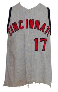 Circa 1963 Tommy Harper Cincinnati Reds Game-Used Road Flannel Jersey