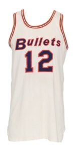 Circa 1965 Bob Ferry Baltimore Bullets Game-Used Home Jersey