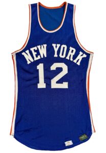 Circa 1966 Dick Barnett NY Knicks Game-Used Durene Jersey