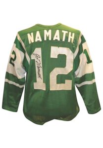 Circa 1966 Joe Namath AFL Rookie Era New York Jets Game-Used & Autographed Home Durene Jersey