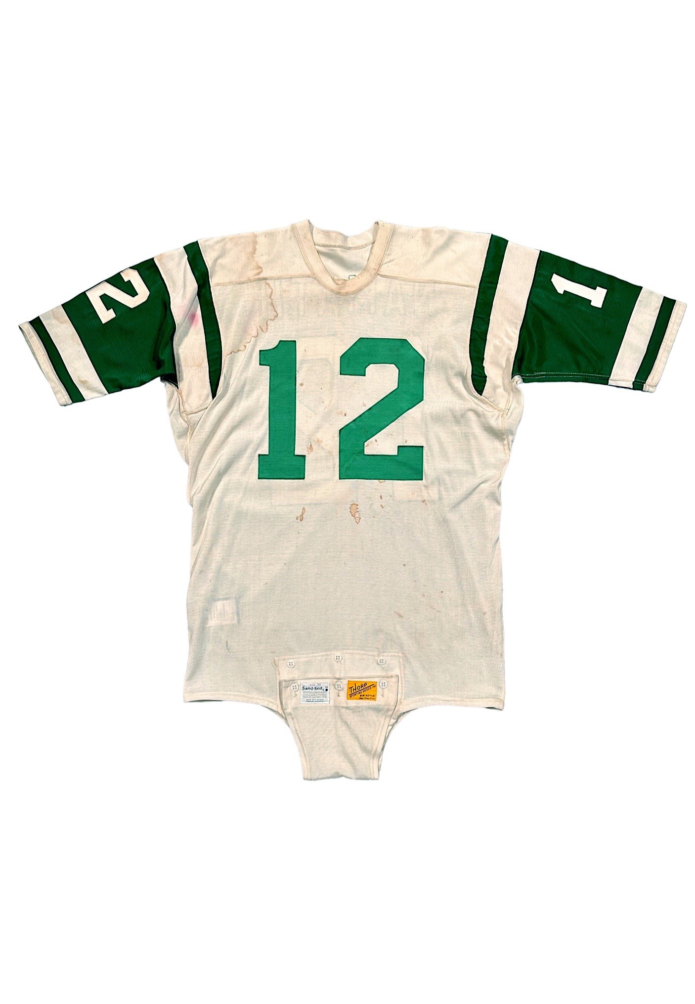 Circa 1968 Joe Namath NY Jets Game-Used & Signed Durene