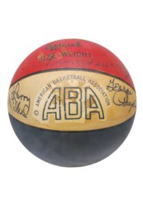 Circa 1970 Carolina Cougars Team-Signed ABA Game-Used Basketball