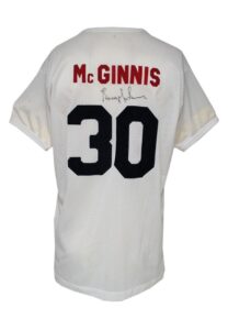 Circa 1970s George McGinnis Philadelphia 76ers Worn & Autographed Mesh Shooting Shirt