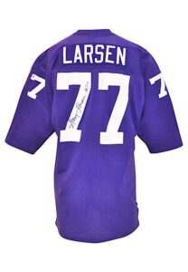 Circa 1973 Gary Larsen Minnesota Vikings Game-Used & Autographed Home Jersey