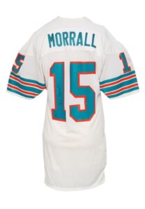 Circa 1975 Earl Morrall Miami Dolphins Game-Used & Autographed White Jersey