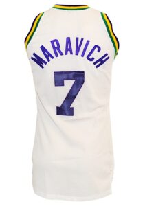 Circa 1975 “Pistol” Pete Maravich New Orleans Jazz Game-Used Home Uniform