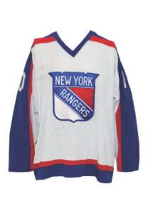 Circa 1977-78 Ron Duguay NY Rangers Game-Used Home White Jersey